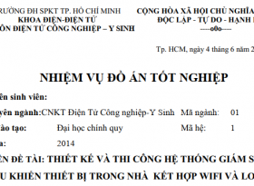 Đồ án nghiên cứu, cải thiện giải pháp điều khiển thiết bị trong nhà kết hợp wifi và Lora